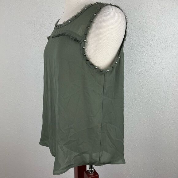A.n.a Sheer Green Sleeveless Blouse Top Size Petite M EUC - Picture 4 of 9